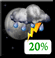 Saturday Night: Slight Chance Showers And Thunderstorms then Mostly Clear