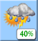 This Afternoon: A chance of showers and thunderstorms. Partly sunny. High near 94, with temperatures falling to around 90 in the afternoon. West northwest wind around 5 mph. Chance of precipitation is 40%. This Afternoon: Chance Showers And Thunderstorms
